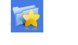 Niebieskim tle ulubione folderu komputer ikona wektor clipart