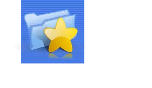 Latar belakang biru favorit folder komputer ikon klip seni vektor