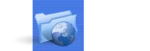 Latar belakang biru internet folder komputer ikon vektor Menggambar