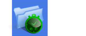 Blue background folder bug computer icon vector clip art