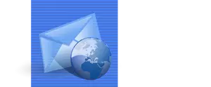 Gráficos de vetor de ícone de computador fundo azul web de e-mail