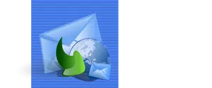 Latar belakang biru men-download folder link komputer ikon vektor klip seni