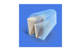 Immagine di sfondo blu posta casella computer icona vettoriale