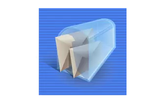 Latar belakang biru e-mail kotak komputer ikon vektor gambar