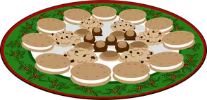 Plate of cookies vector