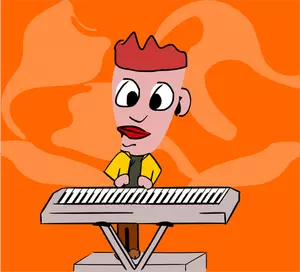 Immagine vettoriale di ragazzo giocando tastiera