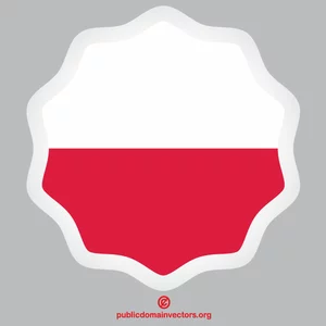 Naklejka okrągła z flagą Polski