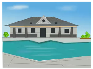 Pool Villa-Vektor-illustration