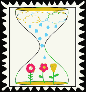 Warten auf Frühling-Stempel-Vektor-illustration