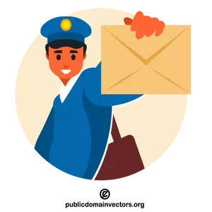 Postinkantaja kirjeen kanssa