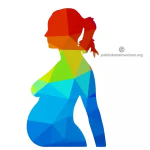 Zwangere vrouw kleur silhouet