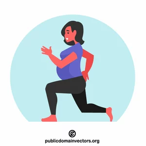 Gravid kvinna som gör övningar