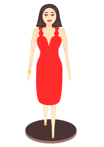 Vektor-Illustration der Dame im Kleid