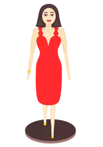 Vector illustration of lady in dress