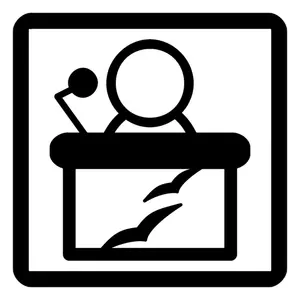 Vector afbeelding van monochroom PPT-bestand type teken
