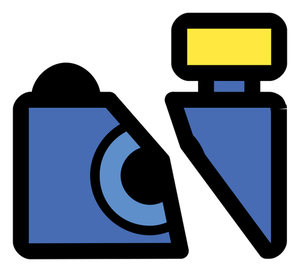 Grafica vettoriale di icona disegnata rotto foto fotocamera