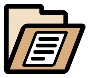 Immagine di vettore di variopinto wordprocessing file cartella icona