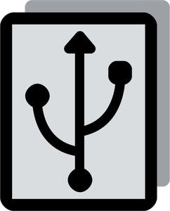 USB-pistokkeen etiketin vektorikuva