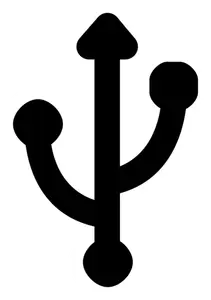 Illustration vectorielle de symbole USB ordinateur simple