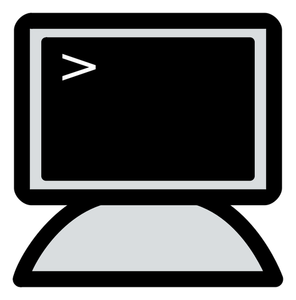 Grayscale KDE default prompt symbol vector illustration