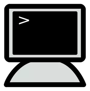 Grayscale KDE default prompt simbol vektor ilustrasi