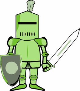 Gráficos vectoriales de antiguo combatiente con escudo y espada
