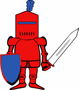 Ilustración vectorial del clásico caballero de la armadura