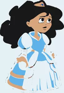 Vector tekening van jong meisje prinses in jurk