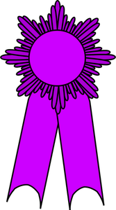 Vector graphics of gold medal with a purple ribbon