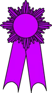 Grafica vectoriala de Medalia de aur cu un violet panglică