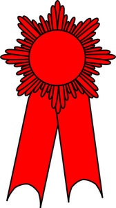 Dibujo de la medalla con una cinta roja vectorial