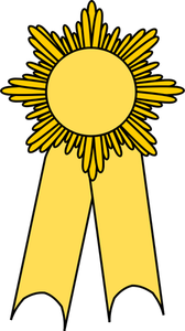 Image vectorielle de médaille avec un ruban jaune