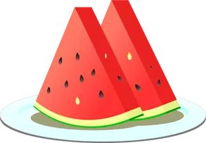 Zwei Scheiben Wassermelone