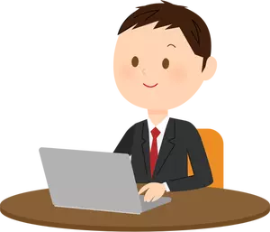 Male computer user vector image