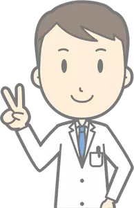 Arts met vredesteken