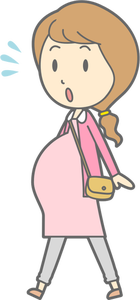 Outlined image of pregnant lady