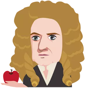 Sir Isaac Newton tenant une pomme