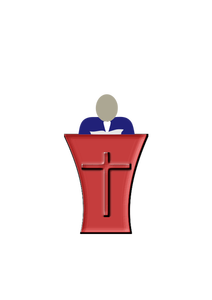 Papa in piedi su un'illustrazione vettoriale di piedistallo Chiesa