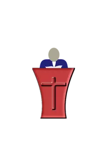 Paven står på en kirke pidestall vektor illustrasjon