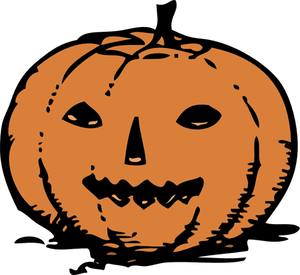 Tužkou nakreslené Halloween dýně vektorový obrázek