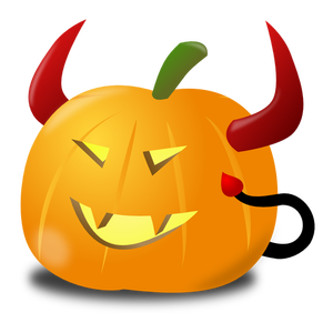 Devil pumpkin vector clip art
