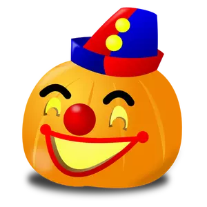 Clown pumpkin vector drawing