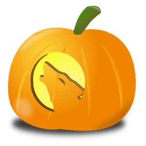 Wolf pumpkin vector clip art