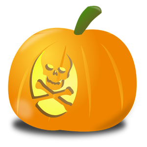 Skull pumpkin vector clip art