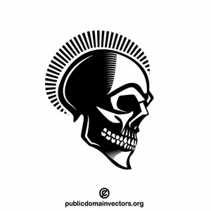 Mohawk skull silhouette