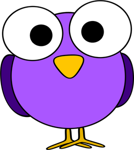 Dibujo de pájaro de ojos púrpura grande