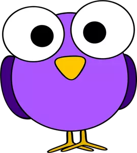 Purple grand aux yeux de dessin de l'oiseau