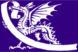Vektorikuva violetista lohikäärmeestä