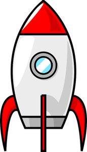 Cartoon moon rocket vector clip art