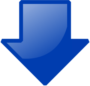 Blue arrow down vector image